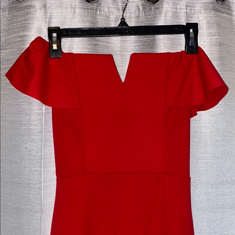 Red midi dress - Picture 6 of 7